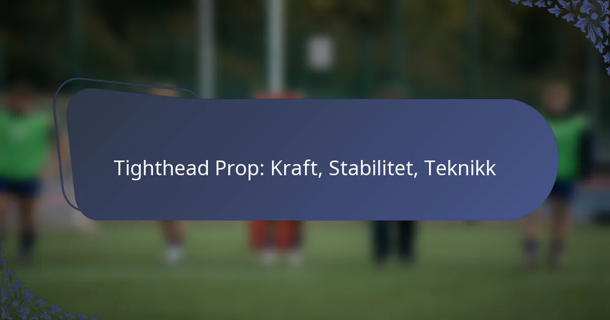 Tighthead Prop: Kraft, Stabilitet, Teknikk