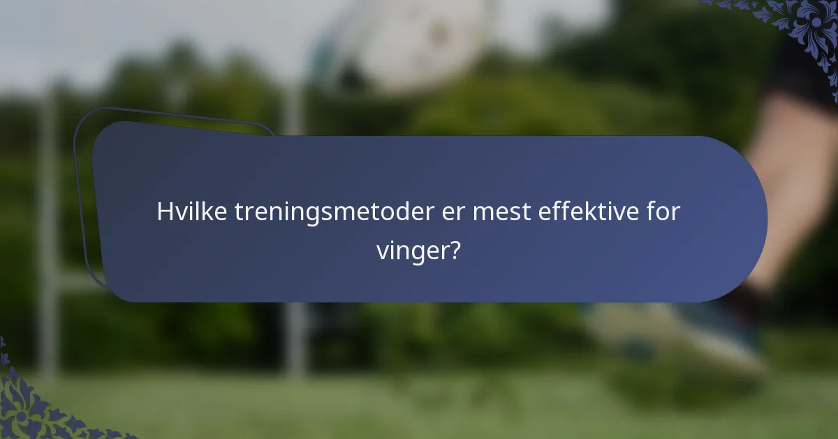 Hvilke treningsmetoder er mest effektive for vinger?
