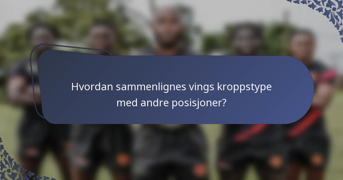 Hvordan sammenlignes vings kroppstype med andre posisjoner?